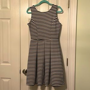 Cream and Black sleeveless dress